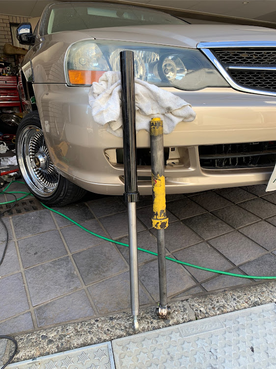 セイバーのかなり上がります👍・ハイムズ折れなきゃ良いけど…・加工、加工な連続っす💦・ホンダじゃこれが限界かな？に関するカスタム事例の投稿画像1枚目