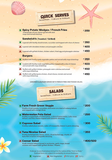 Seacrest Beach Resto & Bar menu 