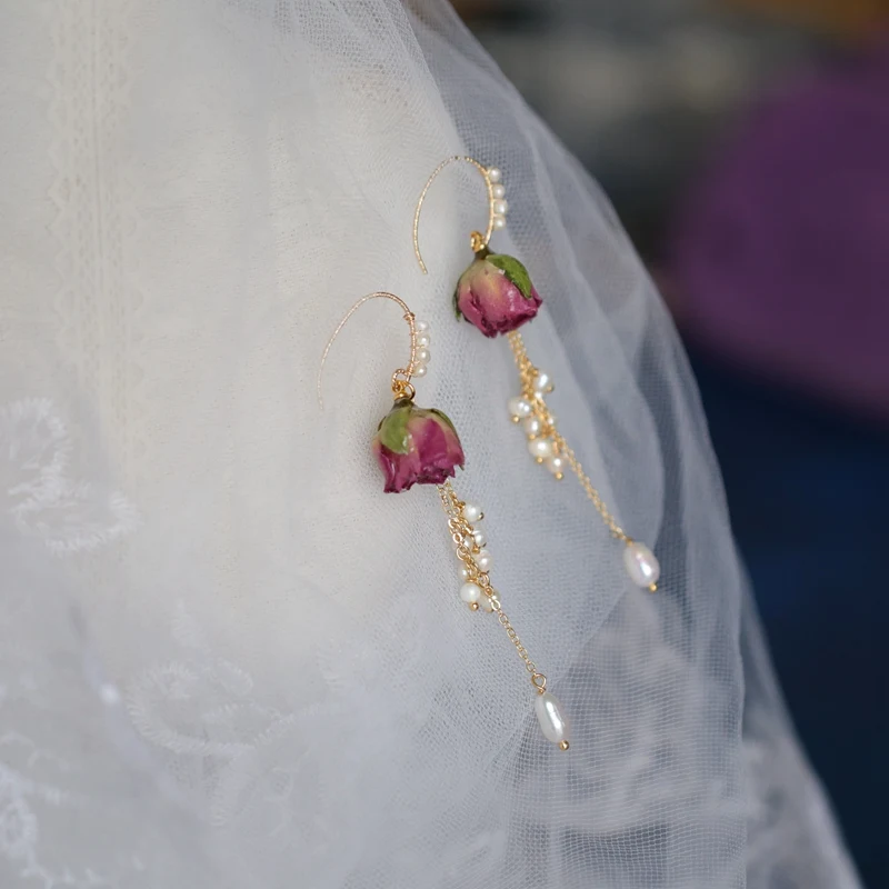Damen Vintage Rosen Ohrringe Stilvolle Accessoires Romantisches Design Schmuck für Frauen Edle Optik Perfektes Geschenk Für Sie Zeitlose Schönheit