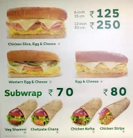 Subway menu 3