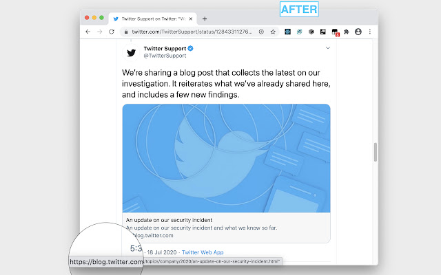 Tweet Pure Links chrome extension