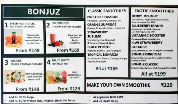 BonJuz menu 