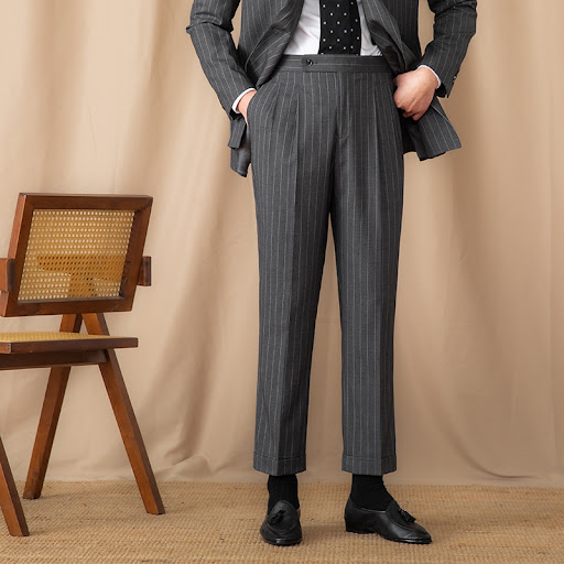 Title 5, Mens thin business high waist straight British...