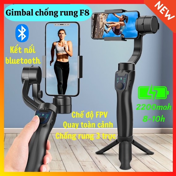 Gậy Chống Rung Quay Phim, Thiết Bị Quay Video Cho Điện Thoại Gymbai F8 - Cây Quay Phim, Tay Cầm Chống Rung Quay 360 Độ