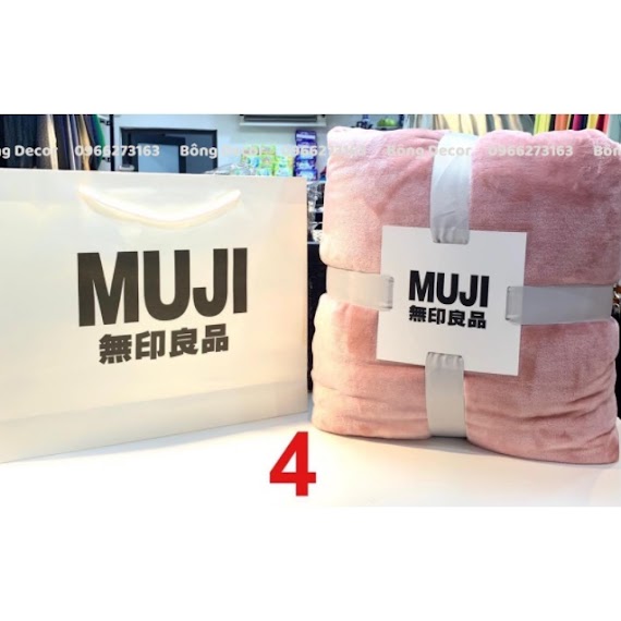 Chăn Muji Lông Tuyết Nhung Mềm Mịn Xuất Hàn Decor 4.0