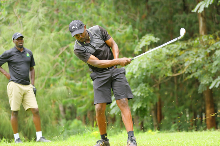 Adrian Monari in action during a recent tournament at the Kisii Golf Course