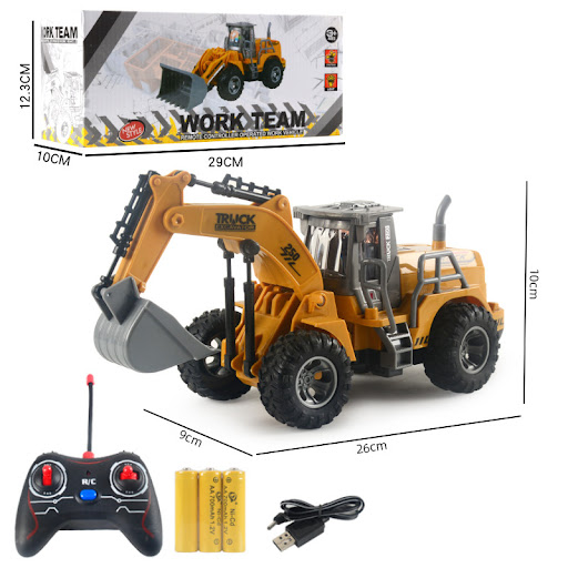 Title 8, Remote Control Bulldozer and Excavator Toy Set ...