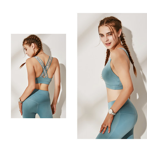 Title 4, Womens sports bra with gathered vest style, de...