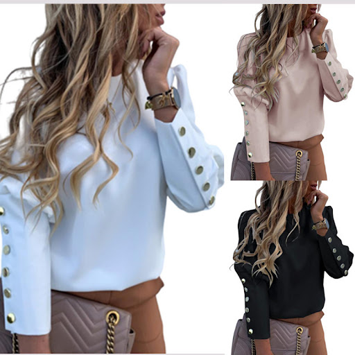 Title 5, Elegant Women Button Blouse Shirt, perfect for ...