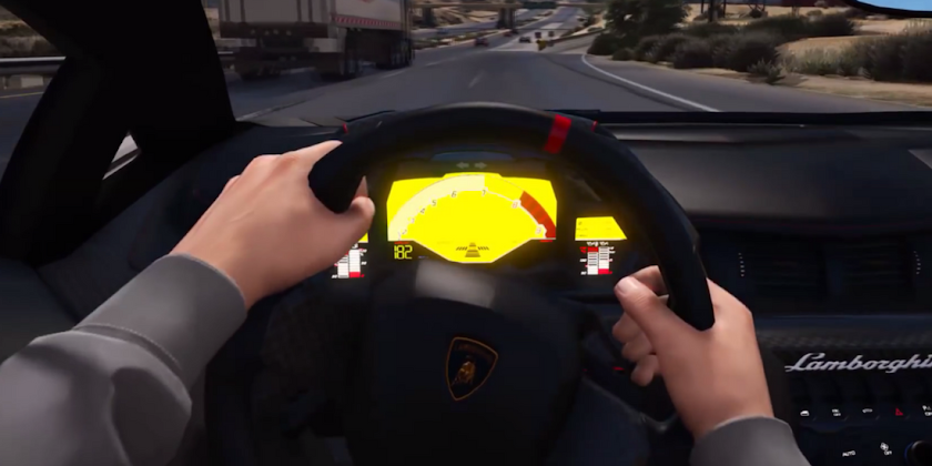 Veneno Driving Lamborghini 3D Screen 3