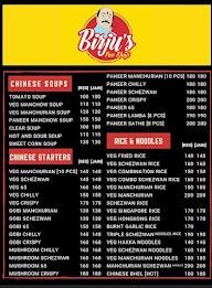 Birjus Pav Bhaji menu 1