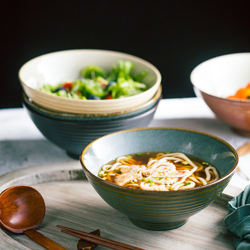 Title 10, Home Large Ramen Bowl Creative Cutlery Set Enjo...