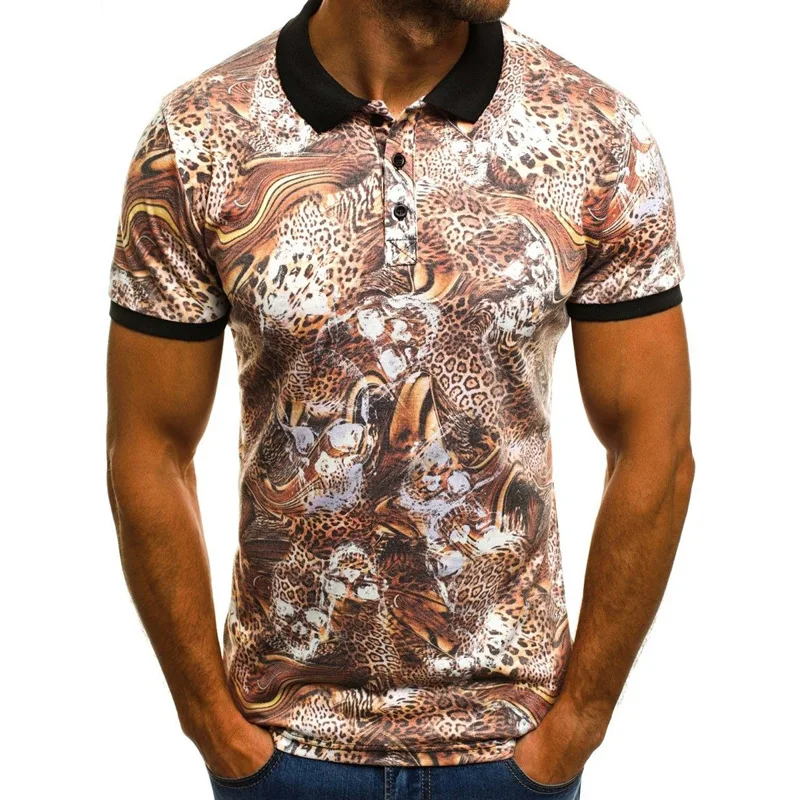 Cross-Border Hot-Selling Men's POLO Shirt Sports Casual Top Mesh 3D Printing Quick-Drying European And American Large Si