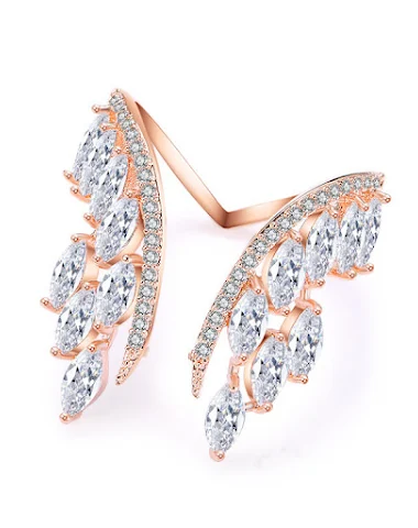 Angel Wings Copper Ring for Women, - 2