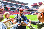 Lionel Mapoe of the Lions during the Emirates Lions Mixed Zone at Emirates Airline Park on September 11, 2018 in Johannesburg, South Africa. 