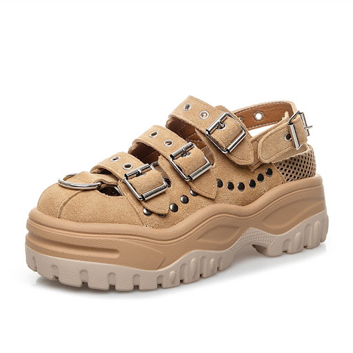 Title 2, Solid Color Platform Summer Sandals Stylish and...
