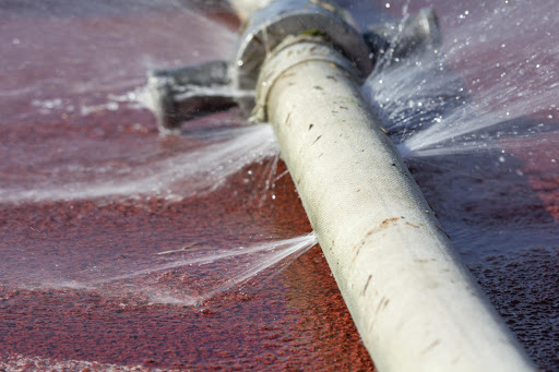 Burst water pipe.