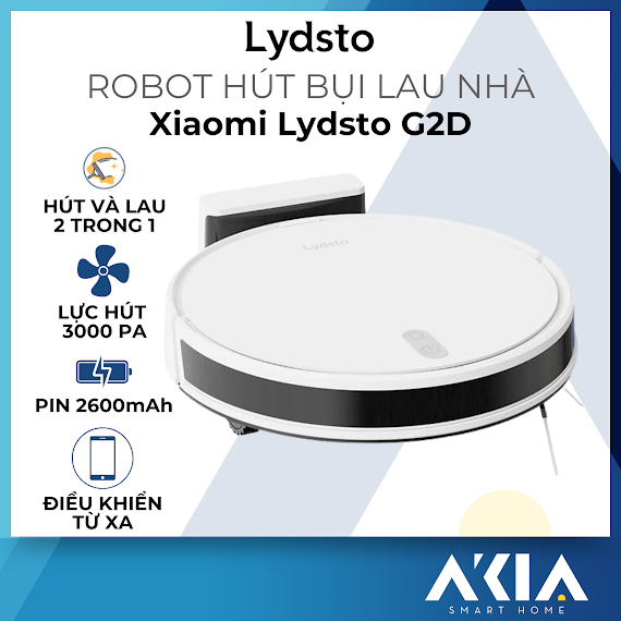 Robot Hút Bụi Lau Nhà Xiaomi Lydsto G2D - Lực Hút 3000Pa, Làm Sạch 3 Trong 1, Điều Khiển Giọng Nói, Tránh Vật Cản - Hàng Chính Hãng