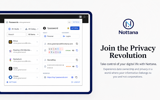 Nottana — Password Manager on Decentralized Storage screenshot 1