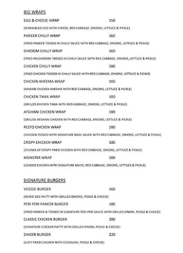 Burger Bistro menu 