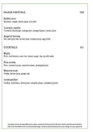 Somapura -The Palace Bar menu 1