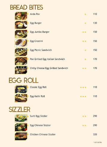 Captain Egg menu 