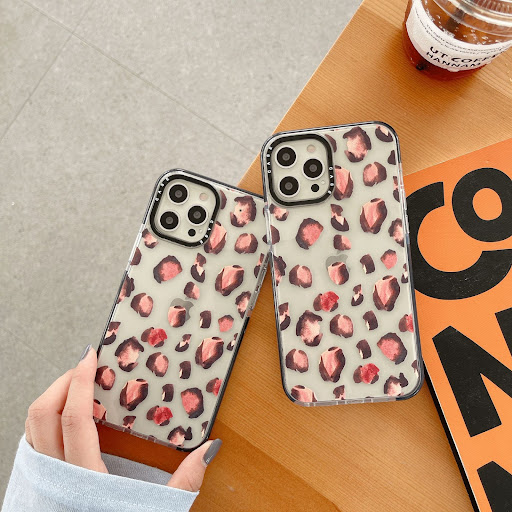 Title 5, Coffee Pattern Leopard Print Transparent Silico...