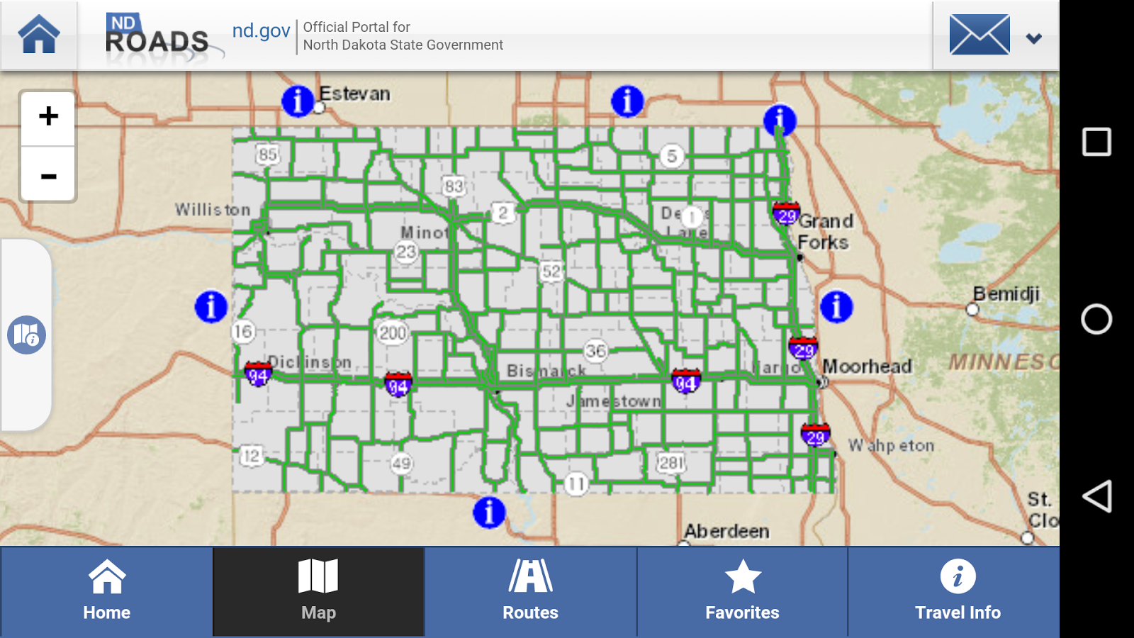 travel road conditions map