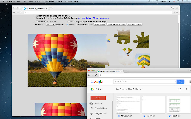 Drive Photo to Jigsaw Puzzle chrome extension