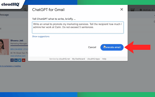 ChatGPT for Gmail by cloudHQ