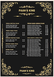 Paan's King menu 1