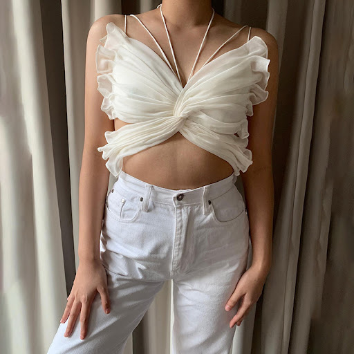 Title 2, Womens Chiffon Butterfly Shape Suspender Top