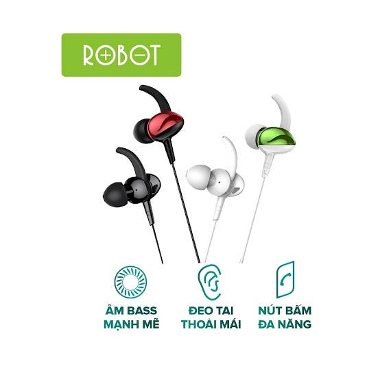 Tai Nghe Dây Robot Re801 In - Ear Âm Thanh Sắt Nét