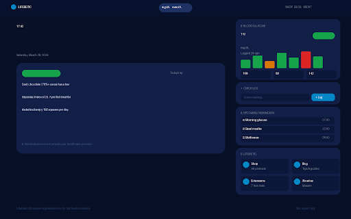 Lifebetic — New Tab Dashboard screenshot 1