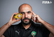 A picture produced by Fifa and shared on social media depicting Morocco coach Walid Regragui responding after his teams' successes at the 2022 World Cup to a nickname he was once given of 'Avocado Head'.