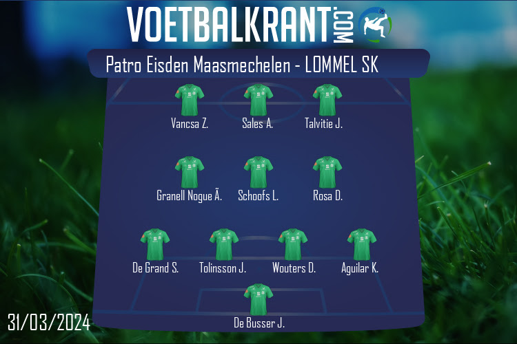 Opstelling Lommel SK | Patro Eisden Maasmechelen - Lommel SK (31/03/2024)