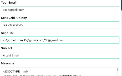 SendGrid Test Email Helper chrome extension