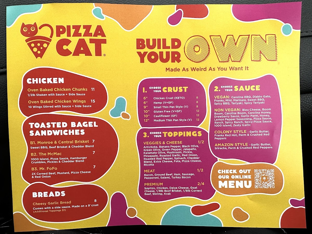 Pizza Cat gluten-free menu