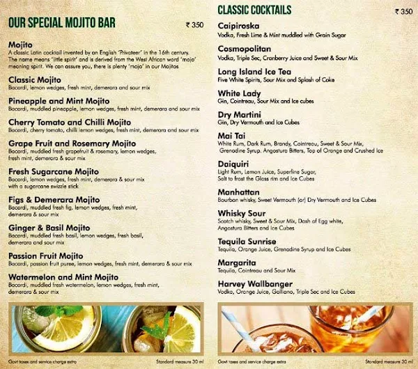 Toscano menu 