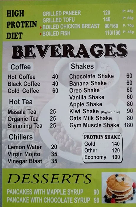 Nutritious Bites menu 