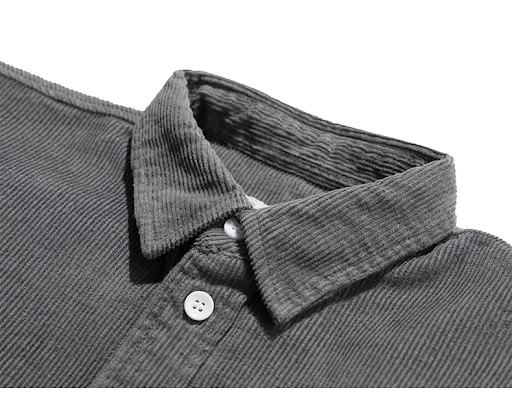 Title 3, Mens loose solid color corduroy casual shirt, ...