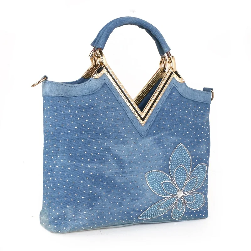 Title 1, Bolso Vaquero de Mujer con Diseño de Flor Diama...