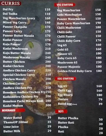 Raju Gari Vantillu menu 