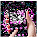 Télécharger Pink Glitter Kitty Bowknot Theme Installaller Dernier APK téléchargeur