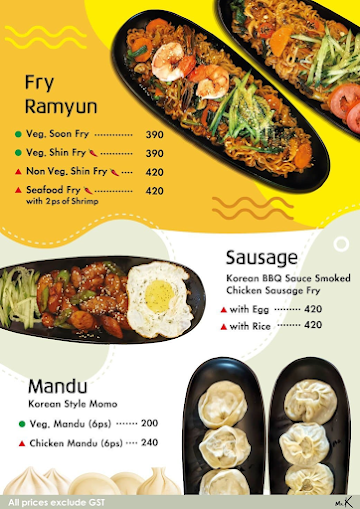 Mr K Korean Ramyun Cafe menu 