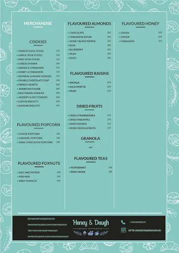 Honey & Dough menu 