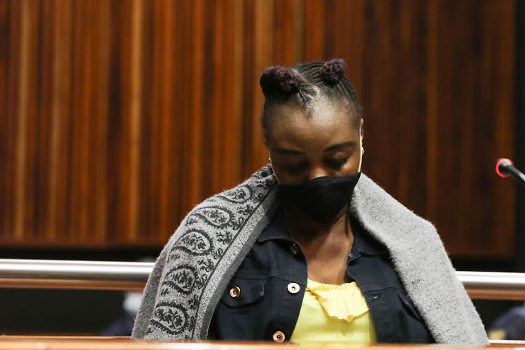 Former police constable Nomia Rosemary Ndlovu appears at the high court sitting in Palm Ridge, south of Johannesburg.