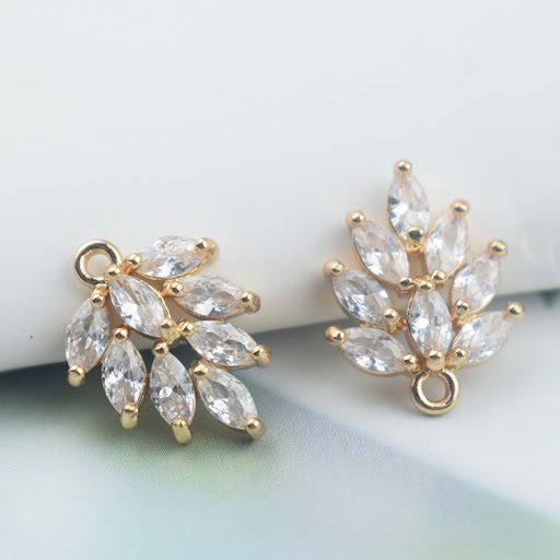 Title 4, Handmade DIY Perforated Leaf Zircon Water Drop ...
