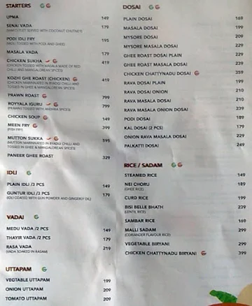 Chattynadu menu 