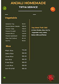 Anjali Homemade Tiffin menu 1